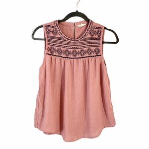 ❣️🌻Embroidered Mauve Pink Sleeveless Top